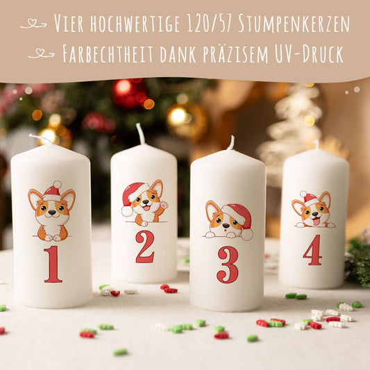 Adventskerzen „Hunde“ – 4er-Set für Hundefans
