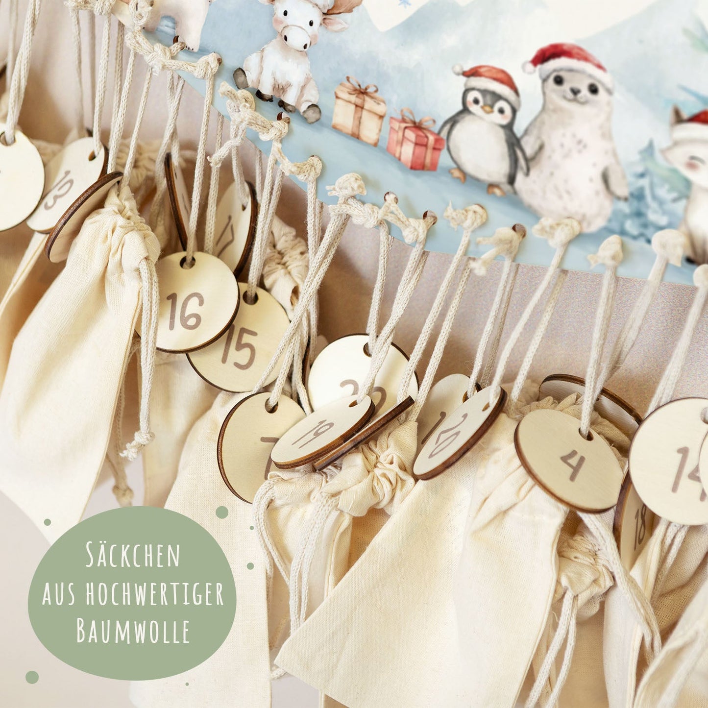 Personalisierter Holz-Adventskalender „Nordpol“ – mit Name