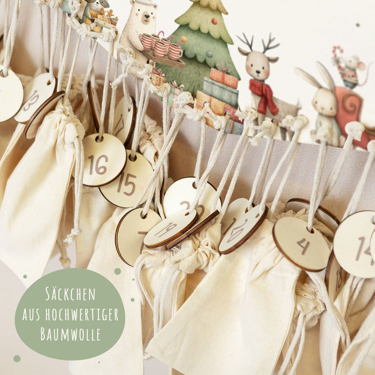 Personalisierter Holz-Adventskalender „Festvorbereitung“ – mit Name