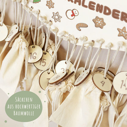 Personalisierter Holz-Adventskalender „Lebkuchen“ – mit Name