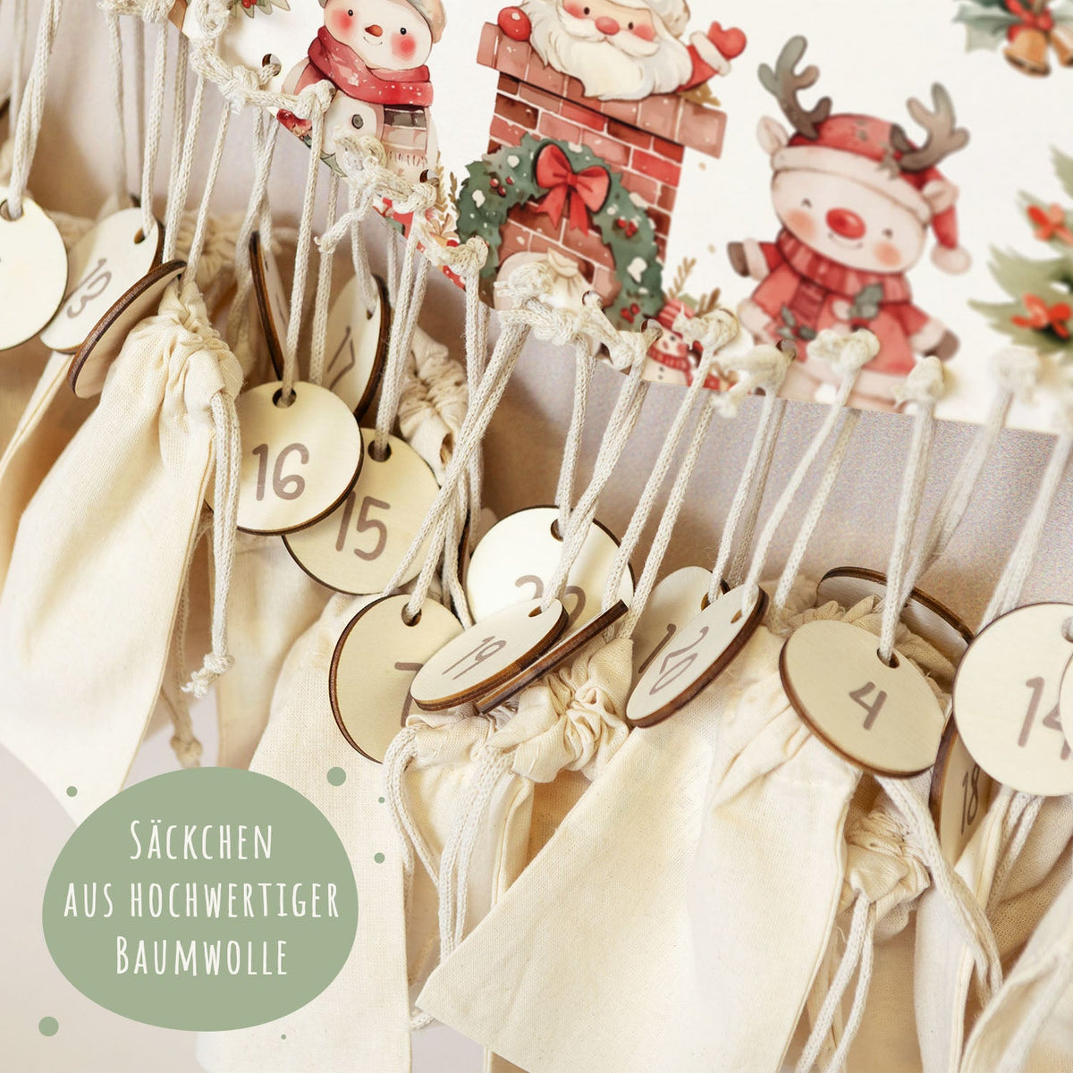 Personalisierter Holz-Adventskalender „Nikolaus“ – mit Name