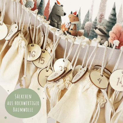 Personalisierter Holz-Adventskalender „Winterwald“ – mit Name