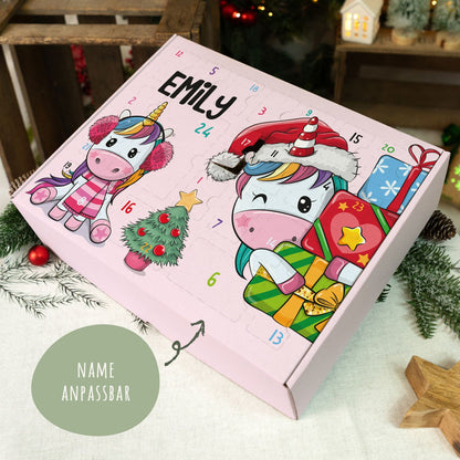 Personalisierter DIY-Adventskalender „Einhorn“ – zum Befüllen