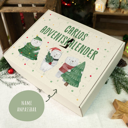 Personalisierter DIY-Adventskalender „Eisbären“ – zum Befüllen