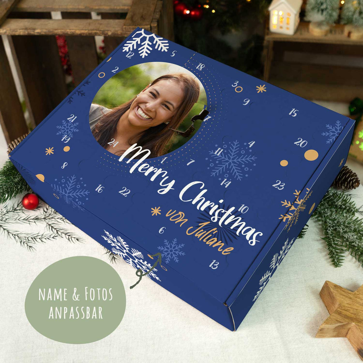 Foto-Adventskalender mit Foto & Name – zum Befüllen