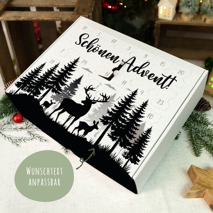 Personalisierter DIY-Adventskalender „Hirsch“ – zum Befüllen