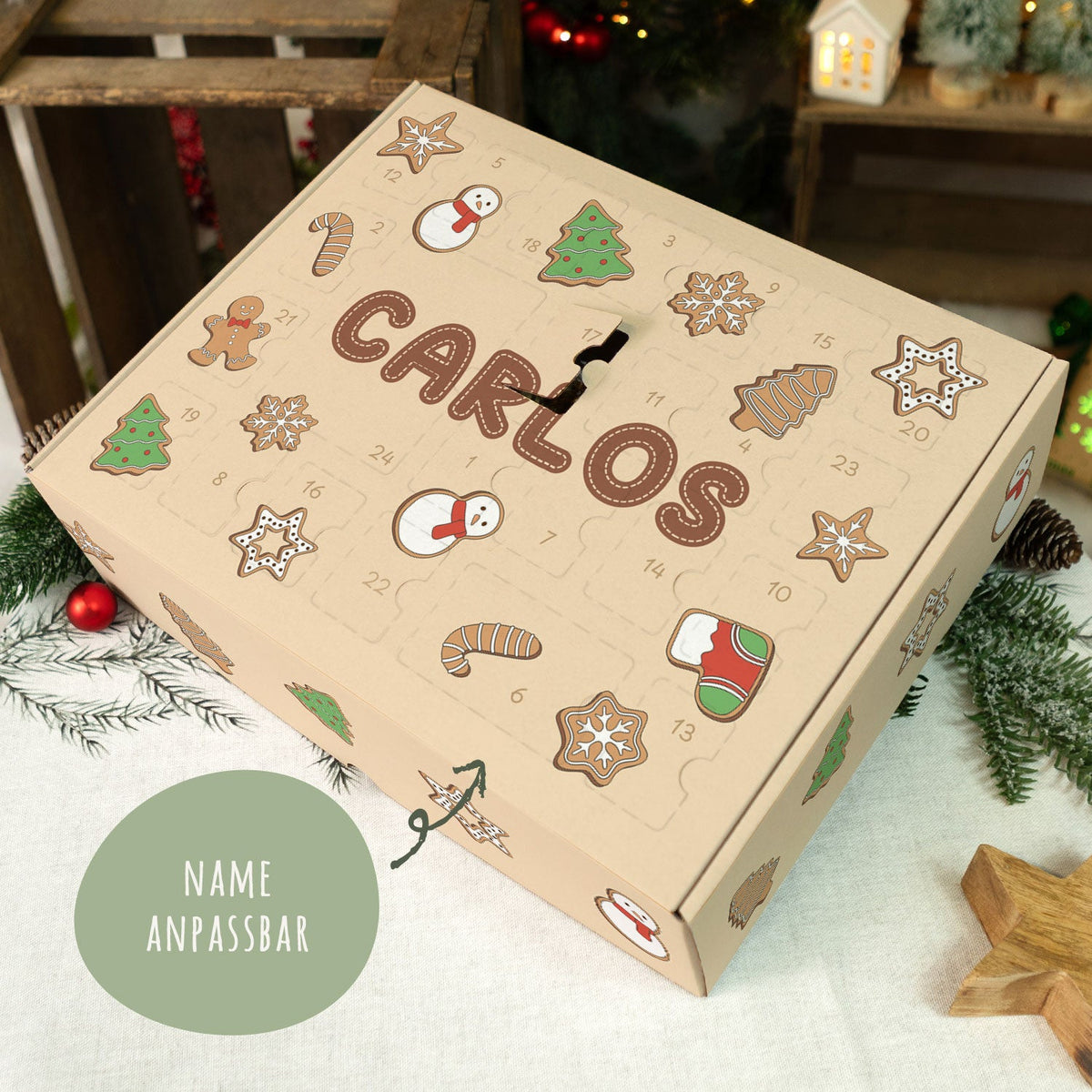 Gepersonaliseerde DIY-adventskalender „Peperkoek“ – om zelf te vullen