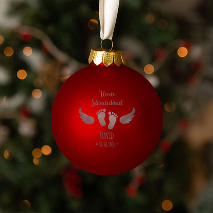 Personalisierte Sternenkind Weihnachtskugel aus Glas