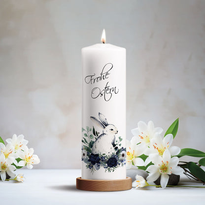 Osterkerze Osterhase mit Blumen – zweite Produktansicht