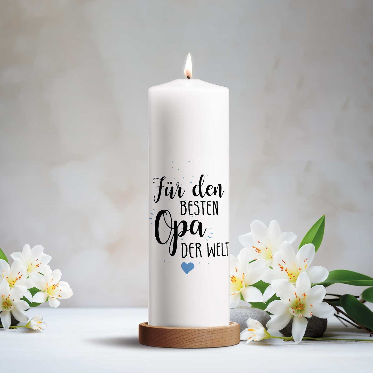 Geschenkkerze „Beste Oma / Bester Opa“ – 25 cm