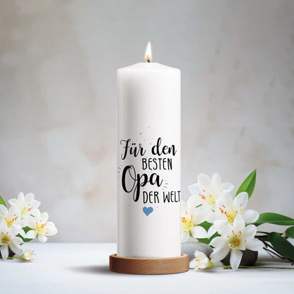 Geschenkkerze „Beste Oma / Bester Opa“ – 25 cm