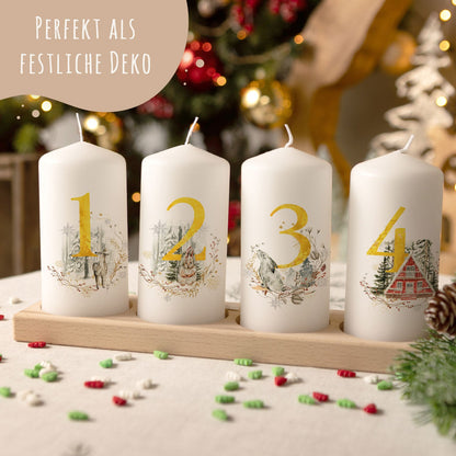Adventskerzen „Goldziffern“ – 4er-Set für den Advent