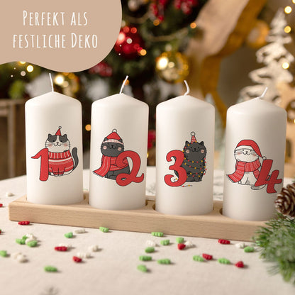 Adventskerzen „Katzen“ – 4er-Set für Katzenfans