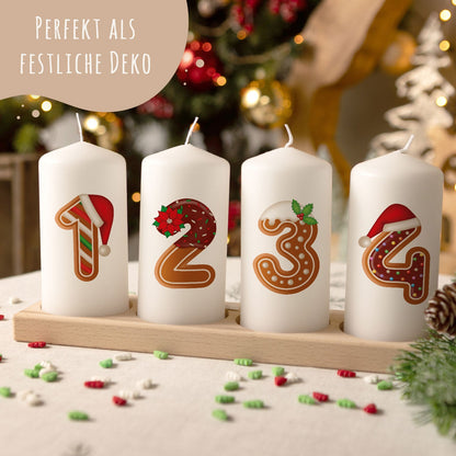 Adventskerzen „Lebkuchen“ – 4er-Set