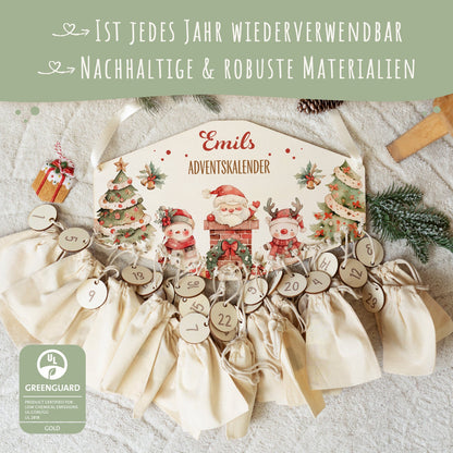 Personalisierter Holz-Adventskalender „Nikolaus“ – mit Name