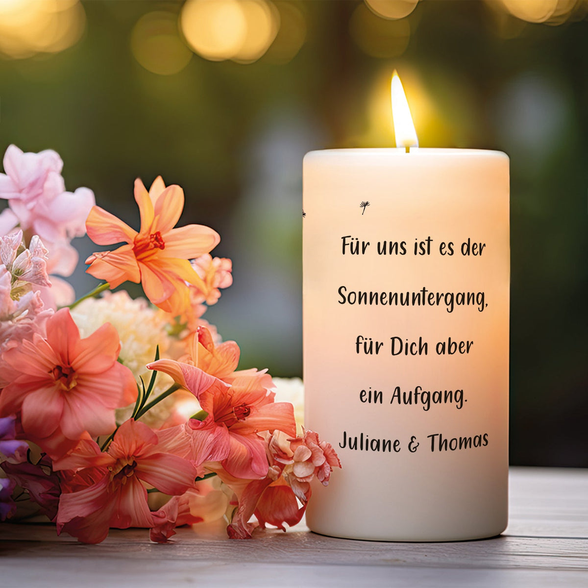 Trauerkerze Pusteblume verweht – Motivdetail