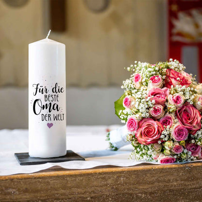 Geschenkkerze „Beste Oma / Bester Opa“ – 25 cm