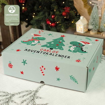 Personalisierter DIY-Adventskalender „Dinos“ – zum Befüllen