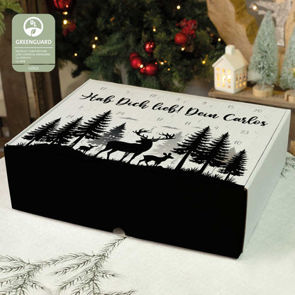 Personalisierter DIY-Adventskalender „Hirsch“ – zum Befüllen