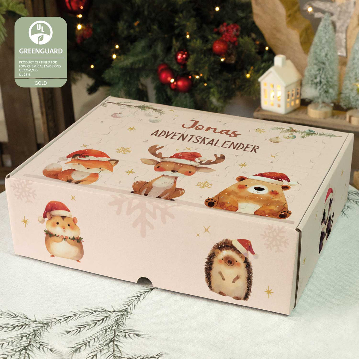Personalisierter DIY-Adventskalender „Wintertrio“ – zum Befüllen