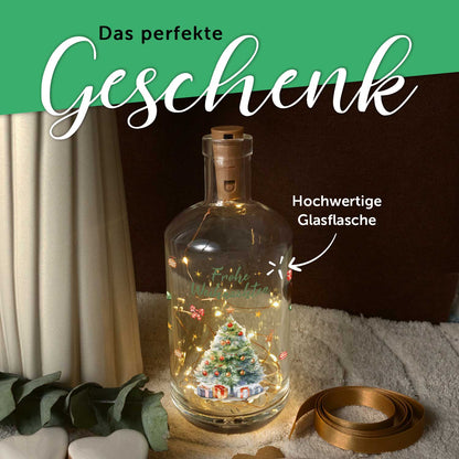 LED-Flaschenlicht „Weihnachtsbaum“ – Rückansicht der Glasflasche