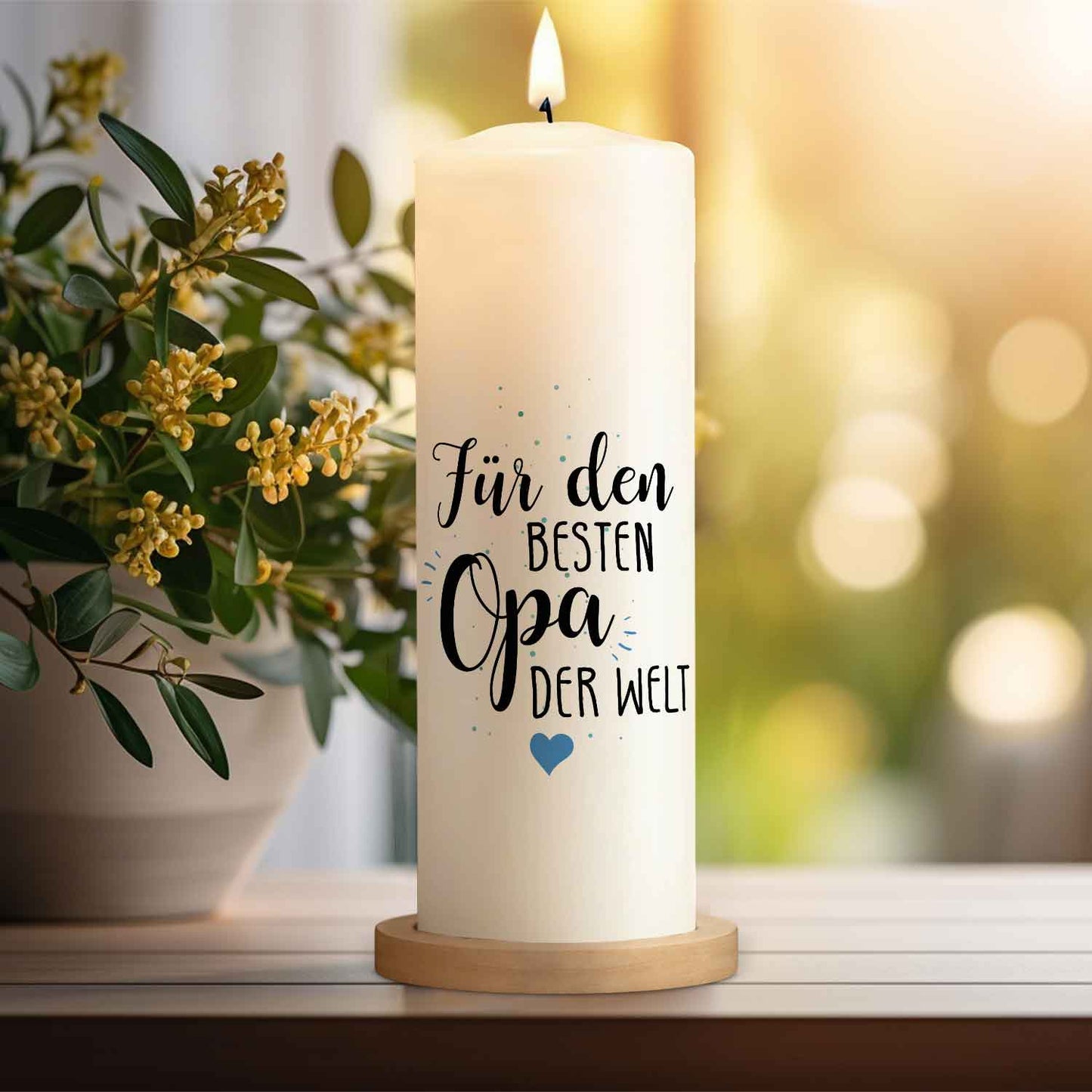 Geschenkkerze „Beste Oma / Bester Opa“ – 25 cm