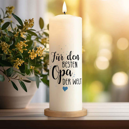 Geschenkkerze „Beste Oma / Bester Opa“ – 25 cm