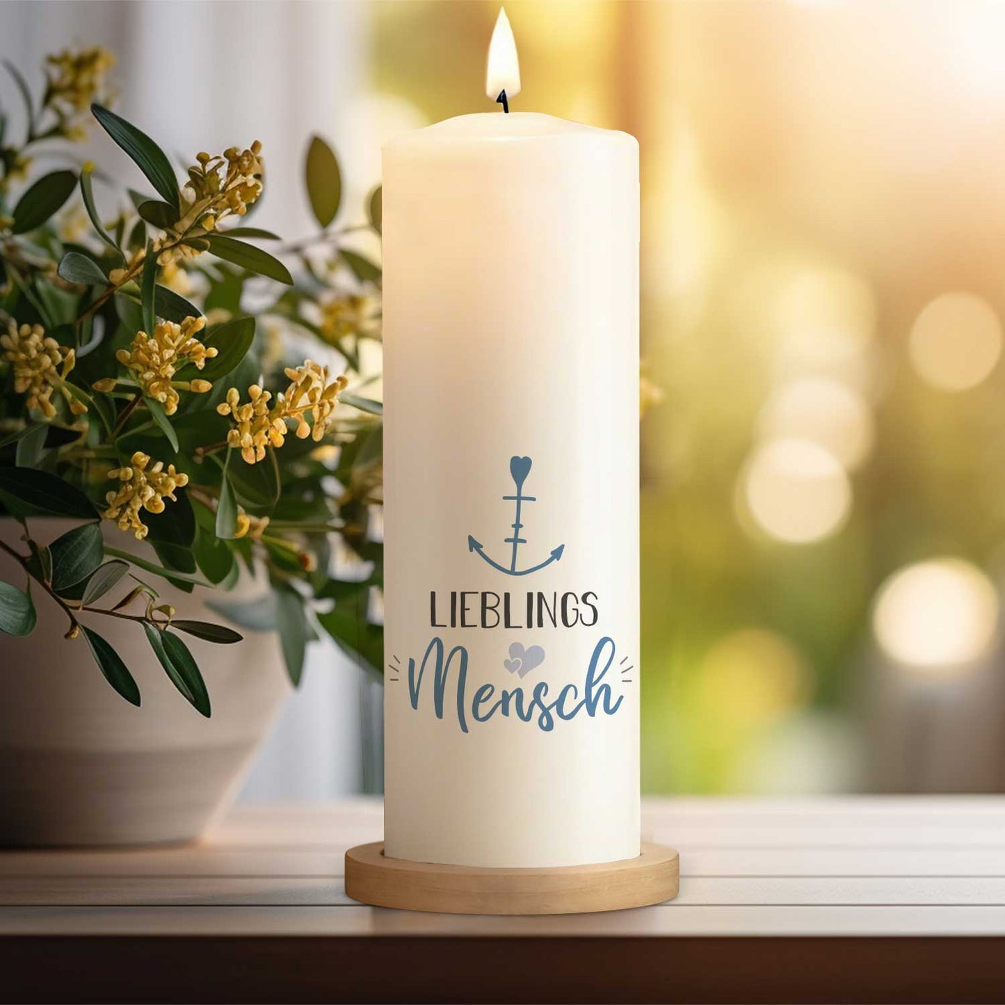 Lieblingsmensch Anker Kerze – Seitenansicht