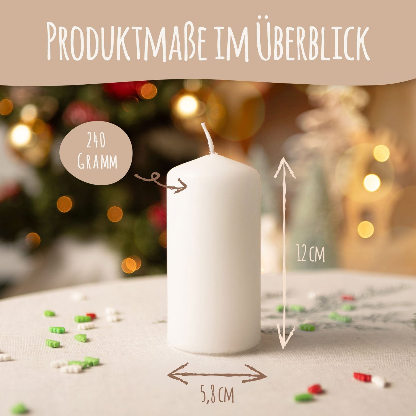 Adventskerzen „Tannenbäume“ – 4er-Set