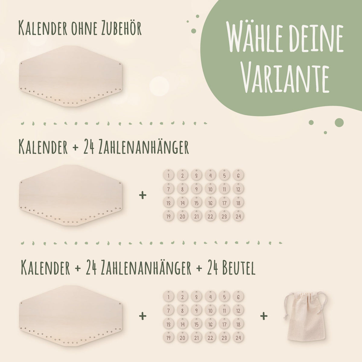 Personalisierter Holz-Adventskalender „Einhorn“ – mit Name