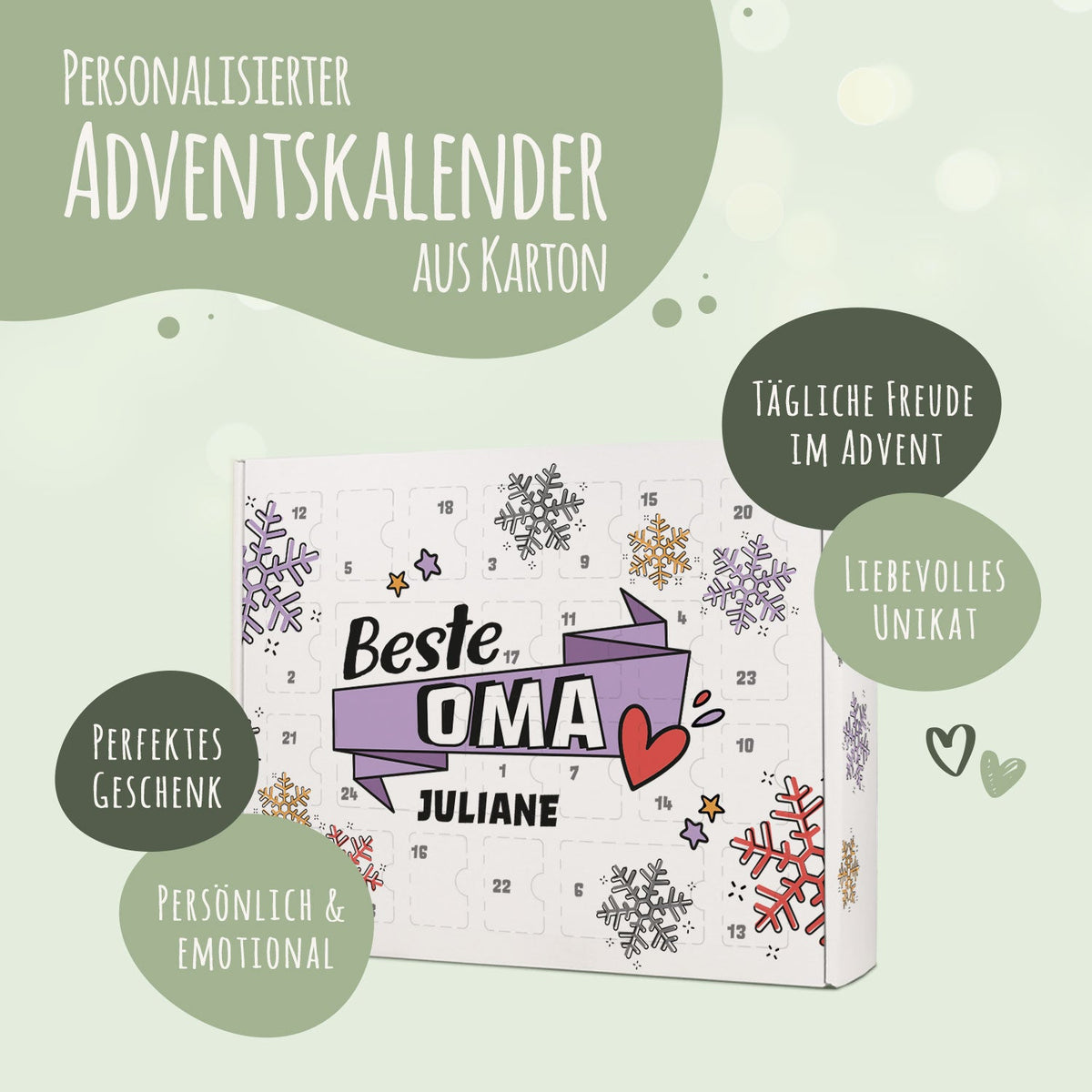 DIY-Adventskalender „Beste/Bester“ – zum Befüllen