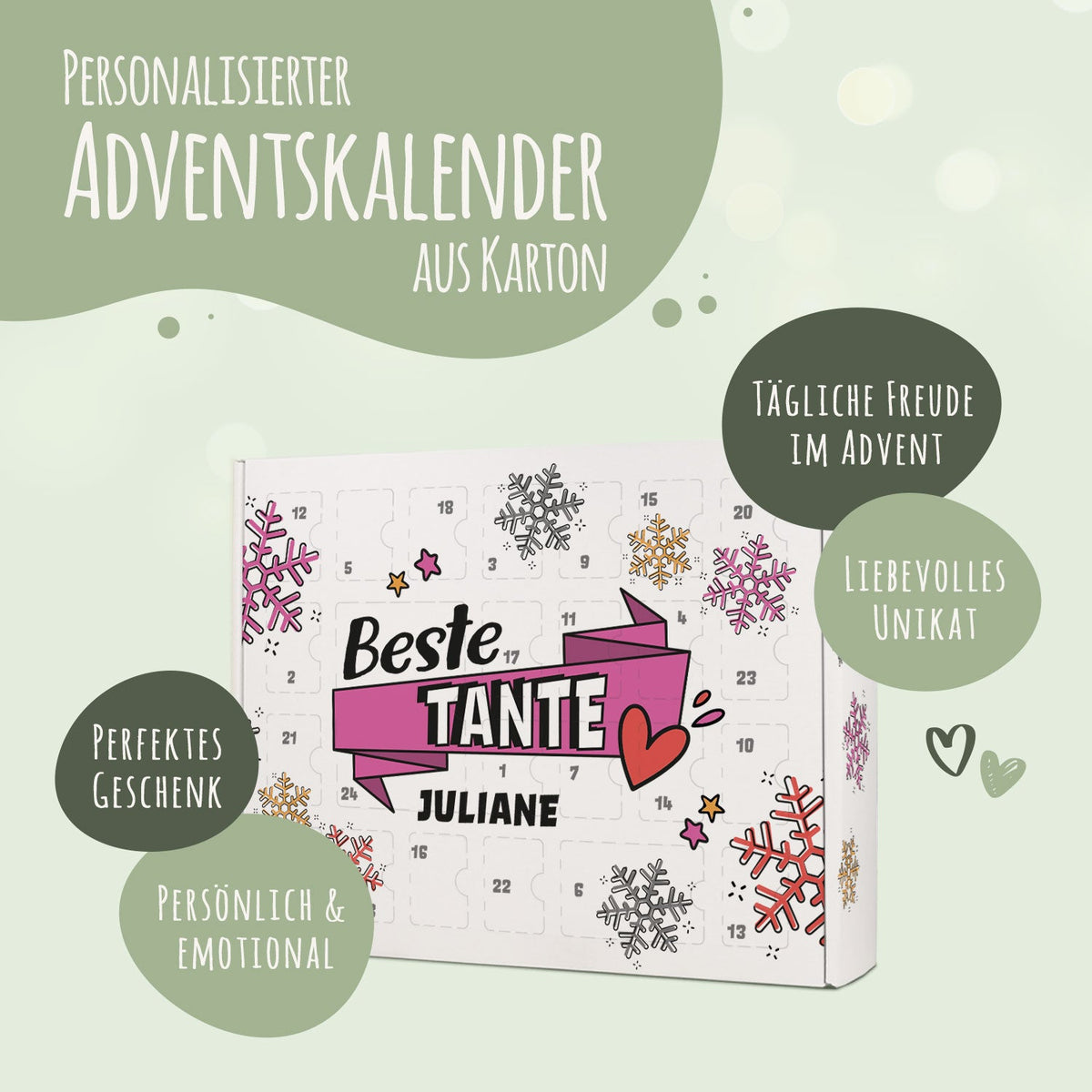 DIY-Adventskalender „Beste/Bester“ – zum Befüllen