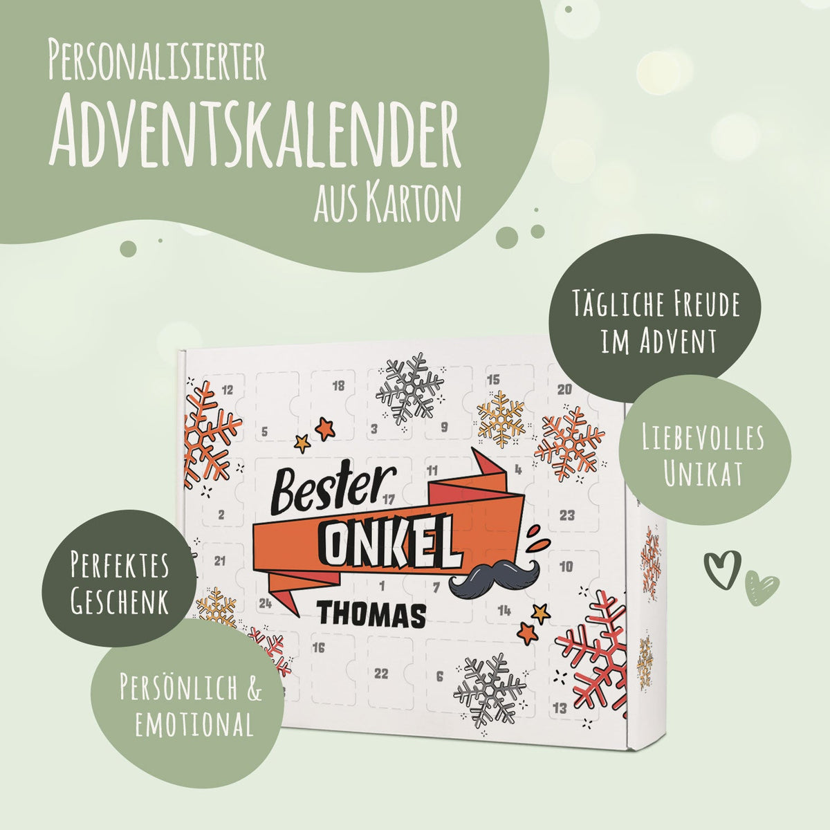 DIY-Adventskalender „Beste/Bester“ – zum Befüllen