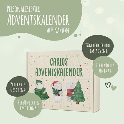 Personalisierter DIY-Adventskalender „Eisbären“ – zum Befüllen