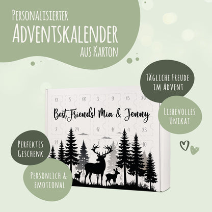 Personalisierter DIY-Adventskalender „Hirsch“ – zum Befüllen