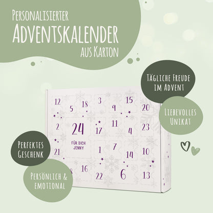 Gepersonaliseerde DIY-adventskalender „Cijfers“ – 4 kleuren