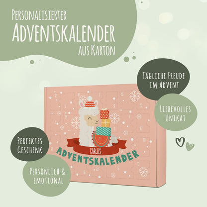 Gepersonaliseerde DIY-adventskalender „Kerstdieren“ – om zelf te vullen