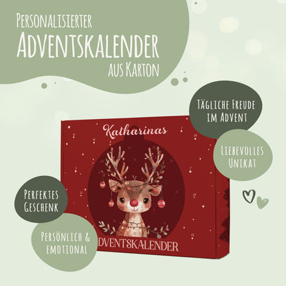 Personalisierter DIY-Adventskalender „Rentier“ – zum Befüllen