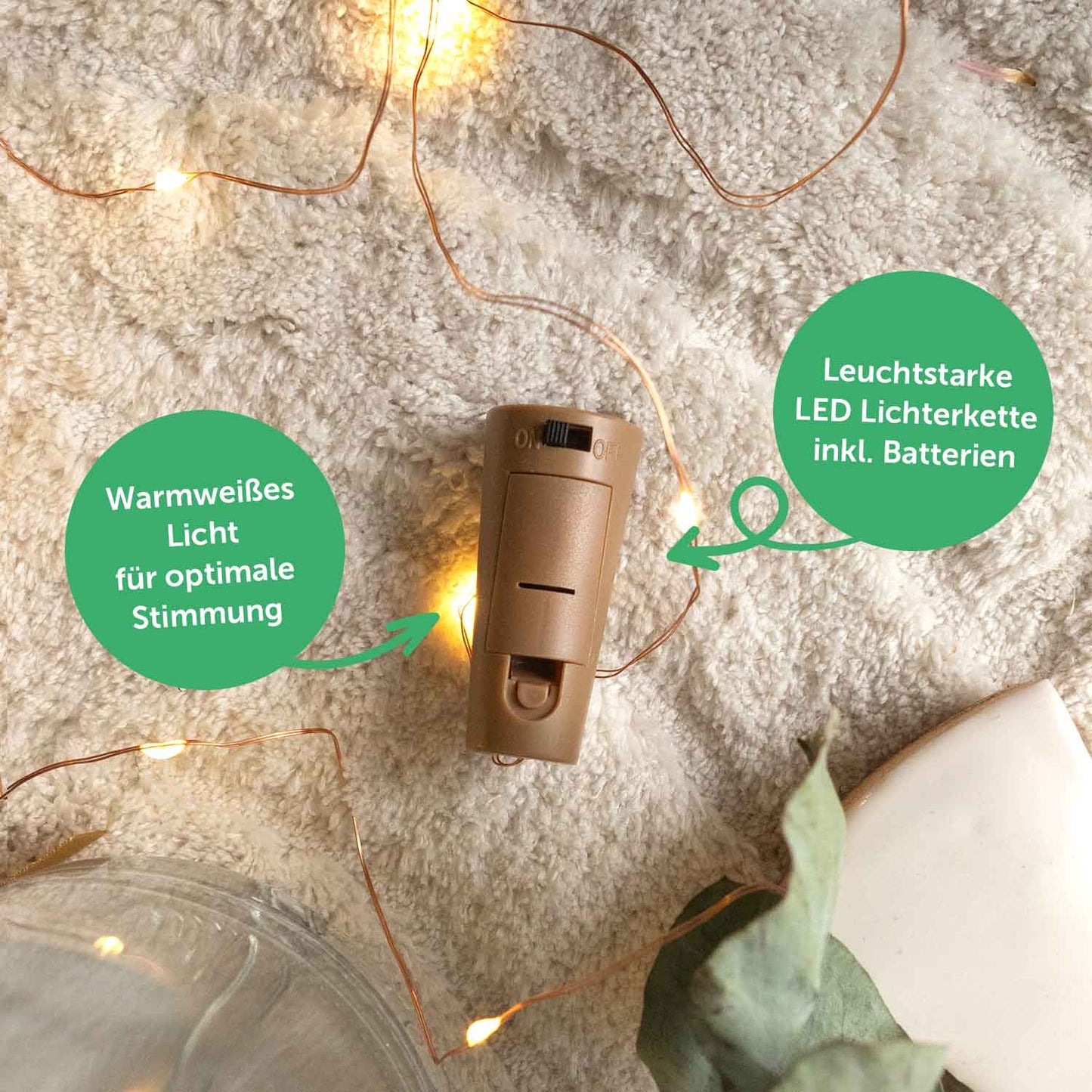LED-Flaschenlicht „You are my sunshine“ – LED-Flaschenlicht in weiterer Ansicht
