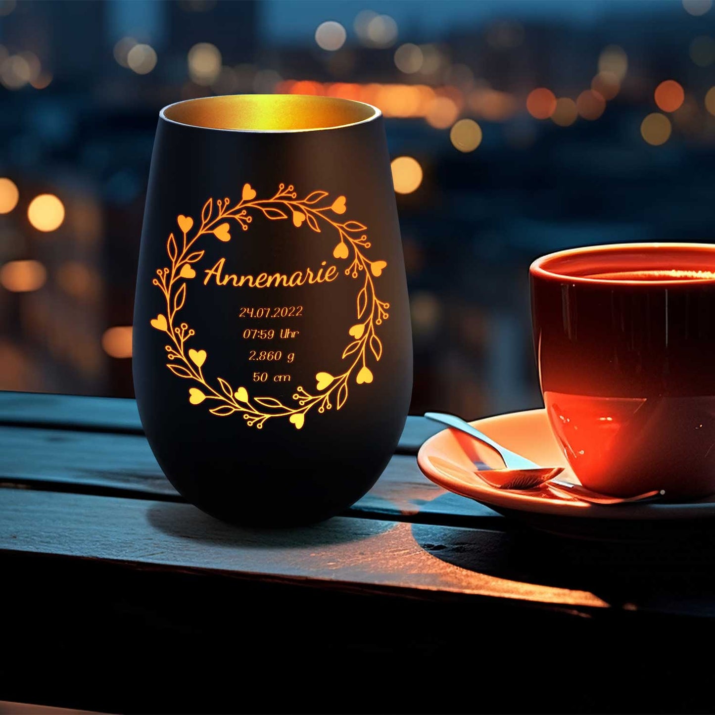 Windlicht zur Geburt – Motivdetail – Galerie 23