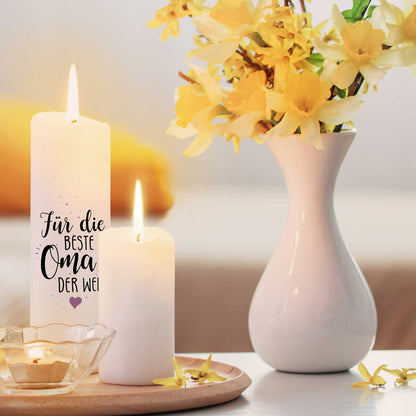 Geschenkkerze „Beste Oma / Bester Opa“ – 25 cm
