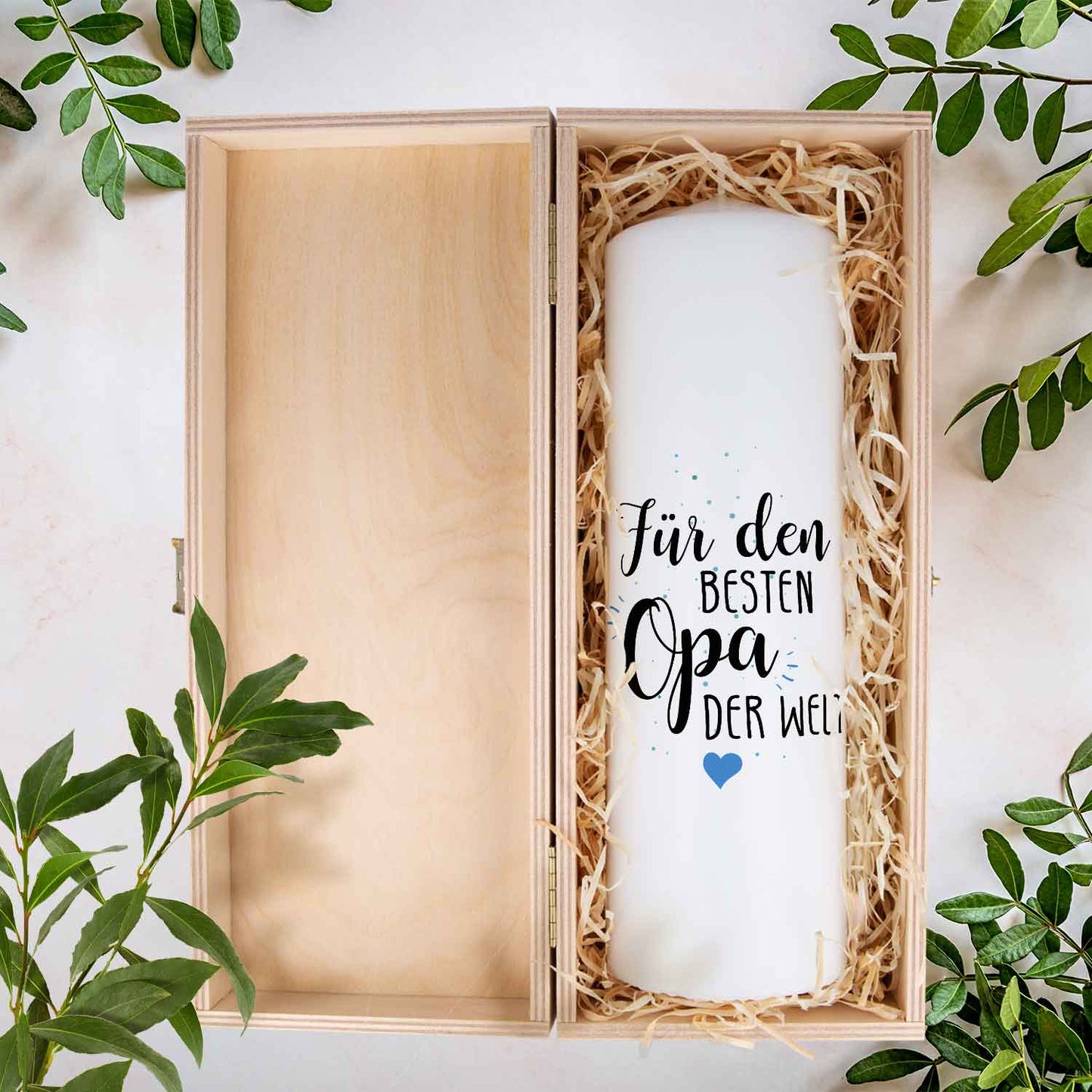 Geschenkkerze „Beste Oma / Bester Opa“ – 25 cm