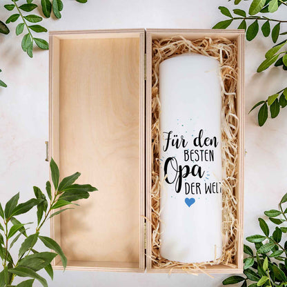 Geschenkkerze „Beste Oma / Bester Opa“ – 25 cm