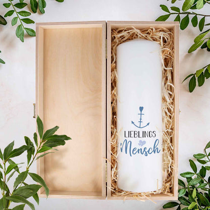 Lieblingsmensch Anker Kerze – Geschenkansicht mit Kiste