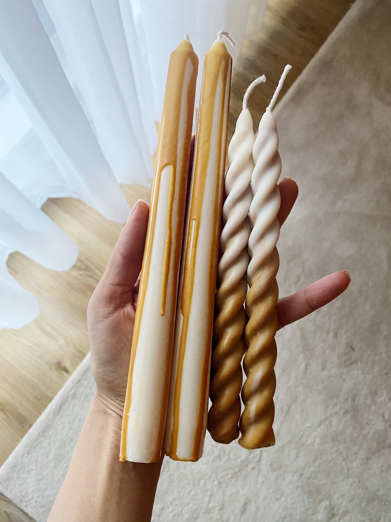 Caramel Drip Stabkerzen-Set – vegan aus Sojawachs