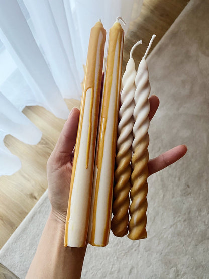 Caramel Drip Stabkerzen-Set – vegan aus Sojawachs