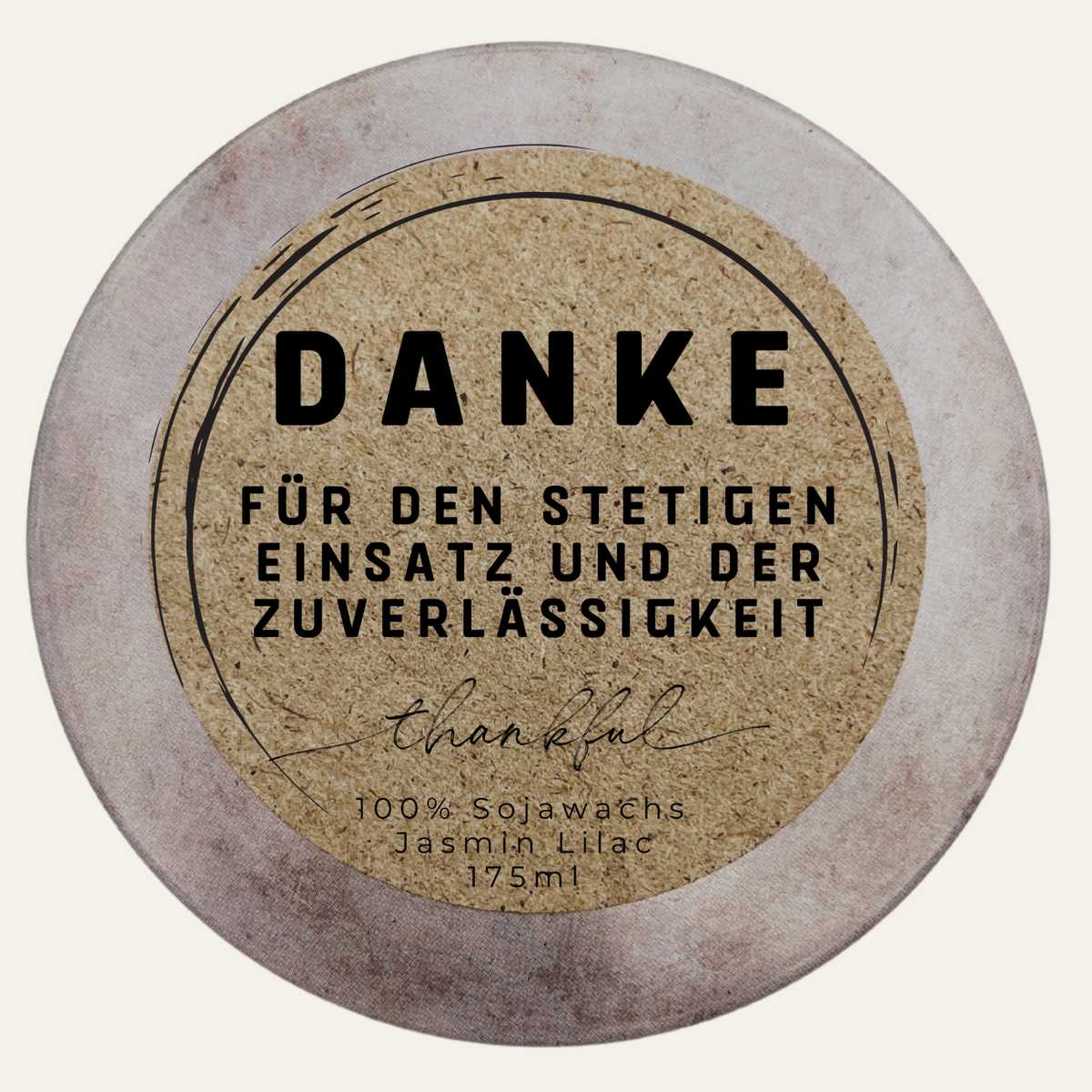 DochtFreunde Duftkerze Danke für deinen Einsatz – Produktansicht