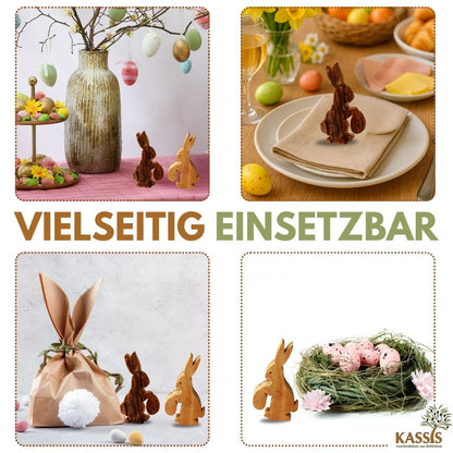 Osterhase mit Ei aus Olivenholz & Rinde