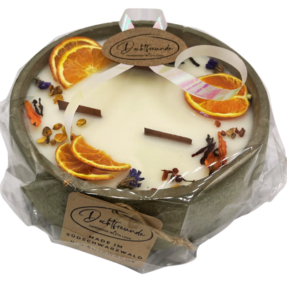 XXL Citronella-Betonkerze „Big Grey – Mugge Schreck“ – Handgemachtes Unikat mit drei Holzdochten - by SteinKunstWerk | Outdoor aus nachhaltiger Herstellung