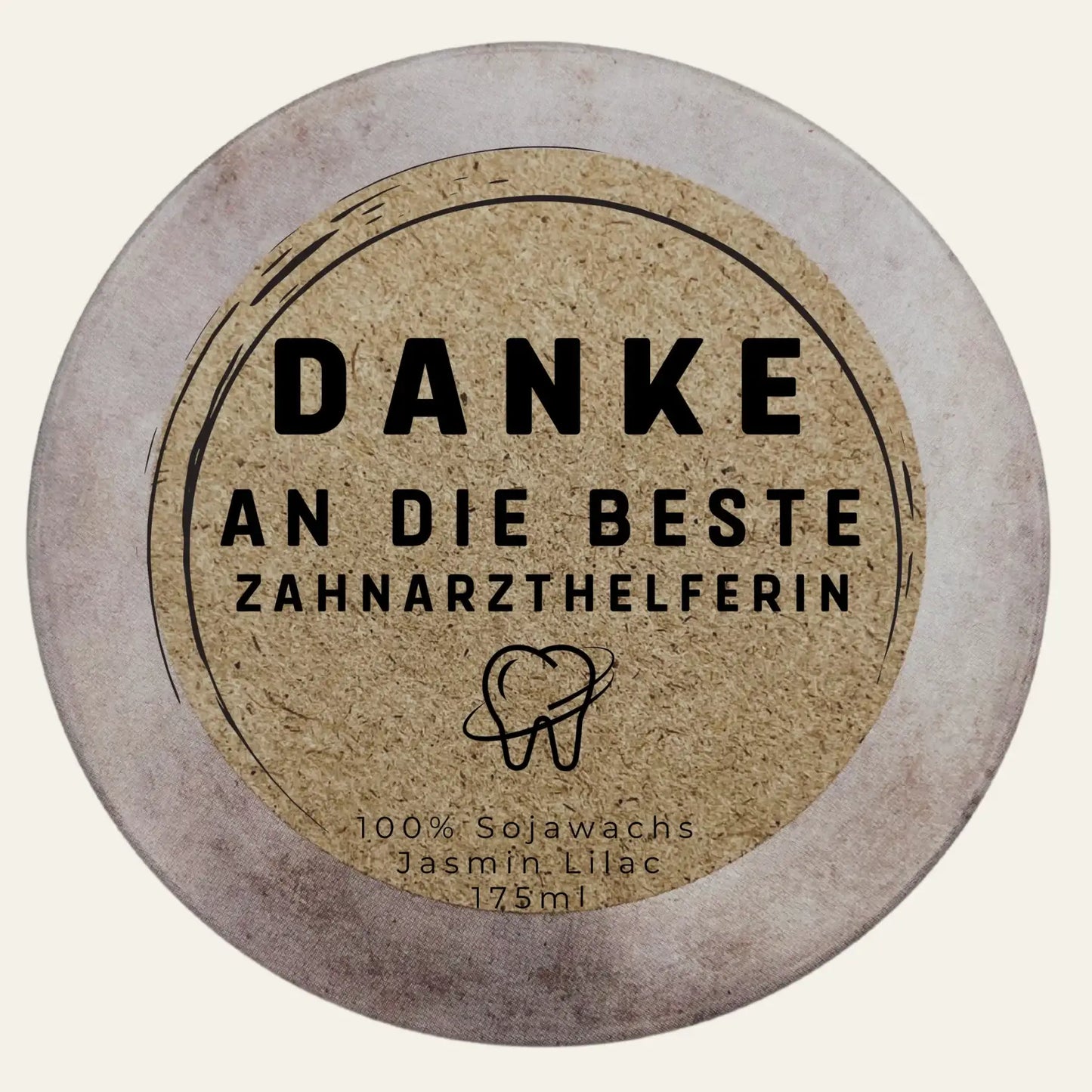 Handgemachte Duftkerze „Danke Beste Zahnarzthelferin“ – Personalisierbares Geschenk für Unterstützung